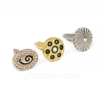 Cufflinks Óir Bán le Diamaint
