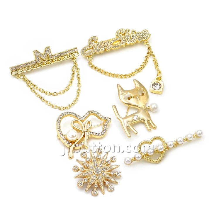 Gold Blazer Pins With Pearl suppliers
