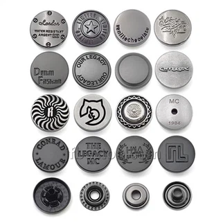 Dubh Snap Preas Miotal Button