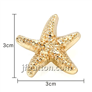 Metal Gold Star Shank Button