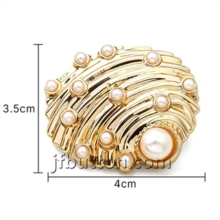 Cnaipí Shank Múnlaithe Seashell Miotail